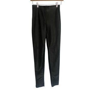 Ottod'Ame Black Leather Front Leggings 40